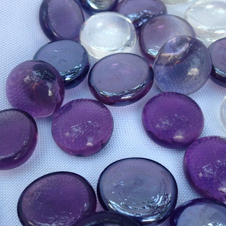 Purple Glass Stones - Centerpieces & Columns - Purple Centerpiece stones for rent